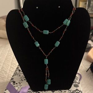 Elegant Green and Red Beaded Necklace
